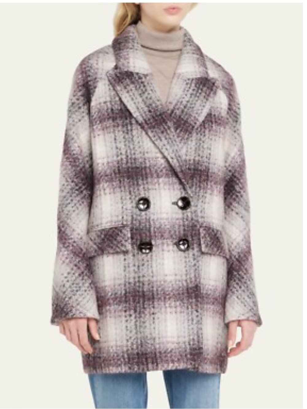 Veronica Beard Deena Plaid Double Breasted Dickey Coat NWOT